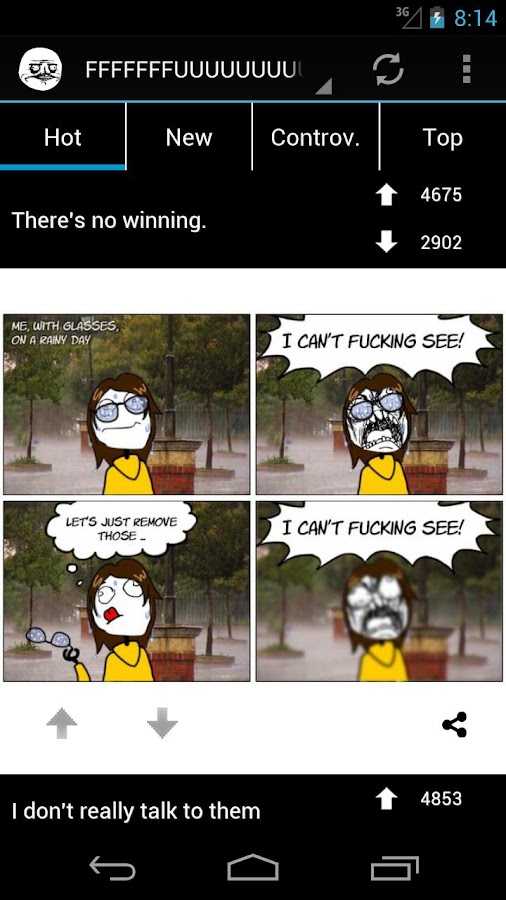 Comic feed in portrait